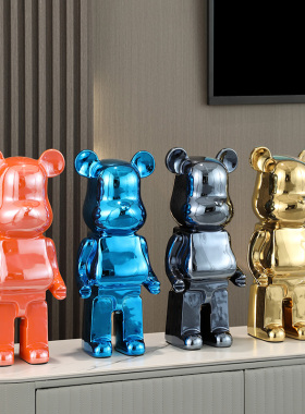 电镀暴力熊50cm存钱罐陶瓷摆件现代简约客厅电视柜大号落地装饰品