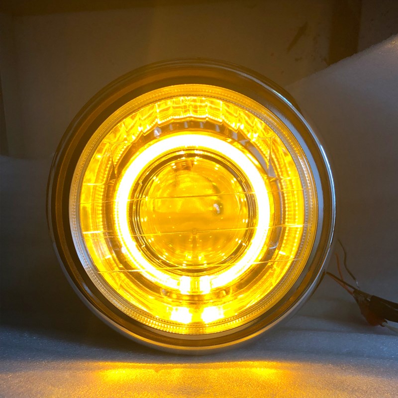 天剑大灯总成7寸圆灯通用锐爽EN125车E灯YBR改装LED激光透镜玻璃