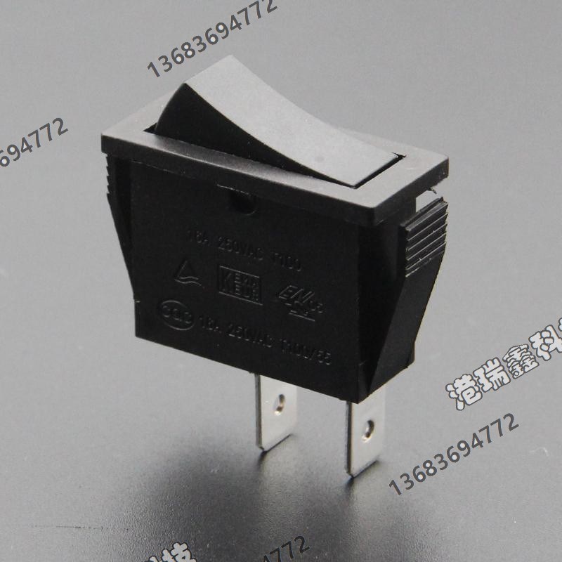 SOKEN复位电源开关宁波万事达长扁船型翘板黑色乒乓开关RK1-11