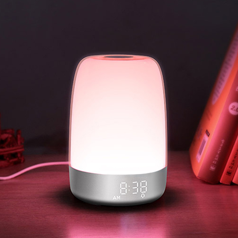 七彩变色电子闹钟充电酒吧灯七彩变色灯氛围灯触摸卧室台灯床头灯