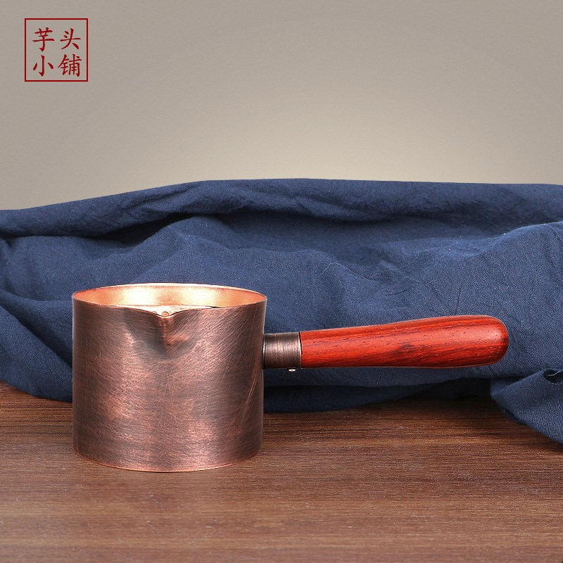 手工紫铜公道杯复古加厚耐热茶海分茶器功夫茶具纯紫铜加厚公道杯