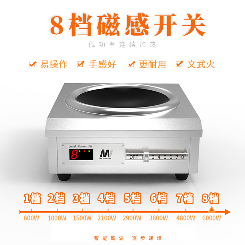 英达讯船用电磁灶v商用电磁炉000w凹面大功率爆炒炉船用设备