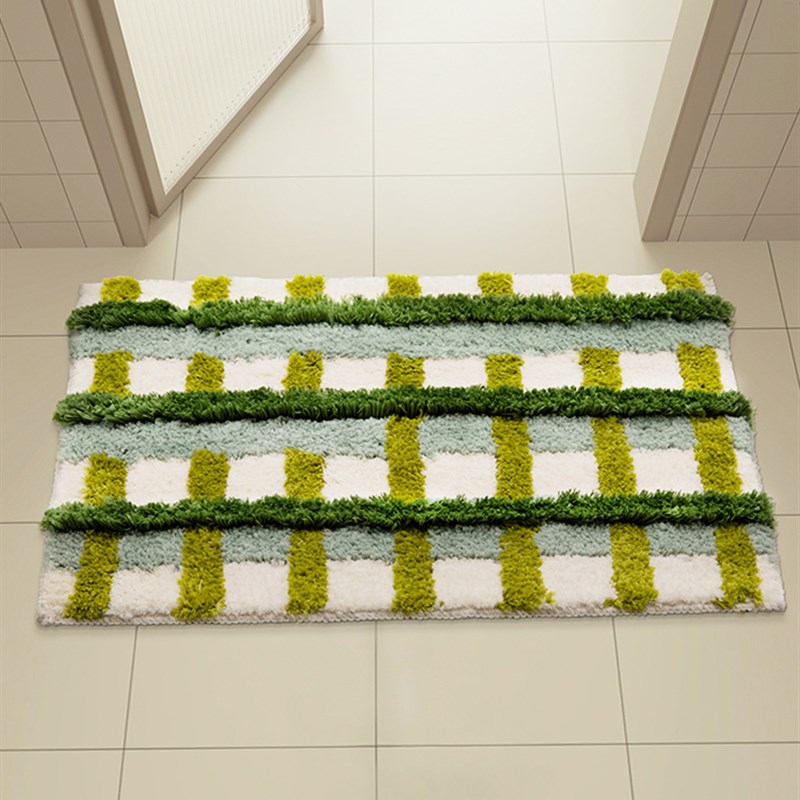 漫步触感地毯簇绒植绒吸水客厅卧室床边地毯吸尘防滑加厚艺术地毯