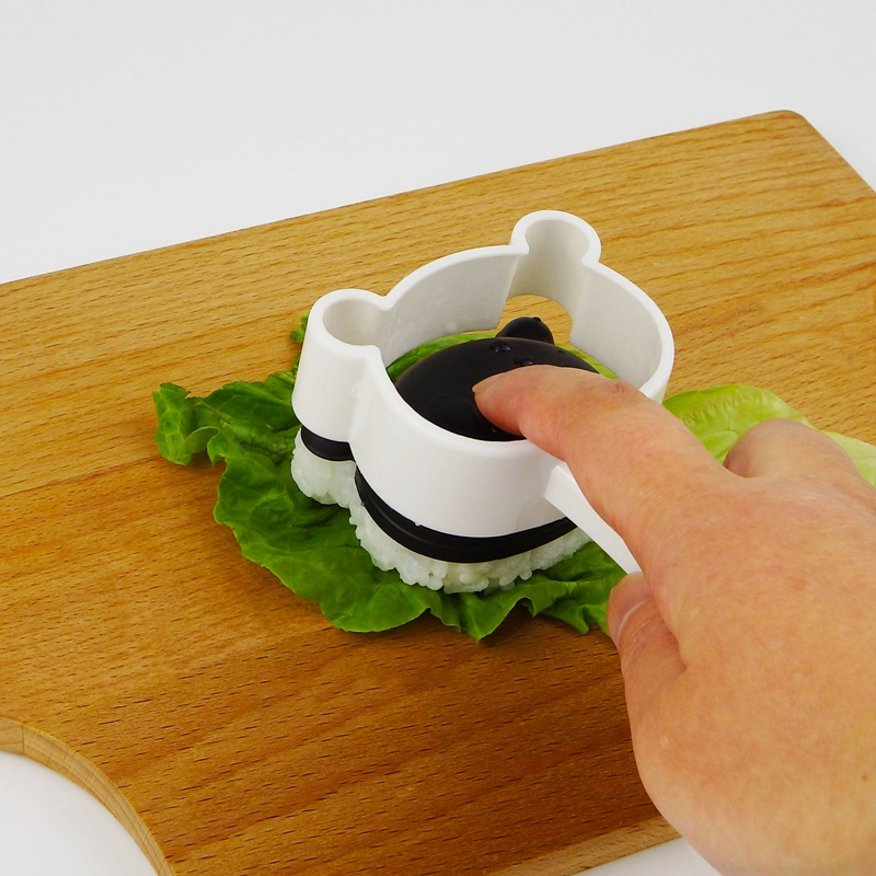 DIY熊猫饭团模具装笑脸海苔夹紫菜压花器儿童米饭磨具便当工具