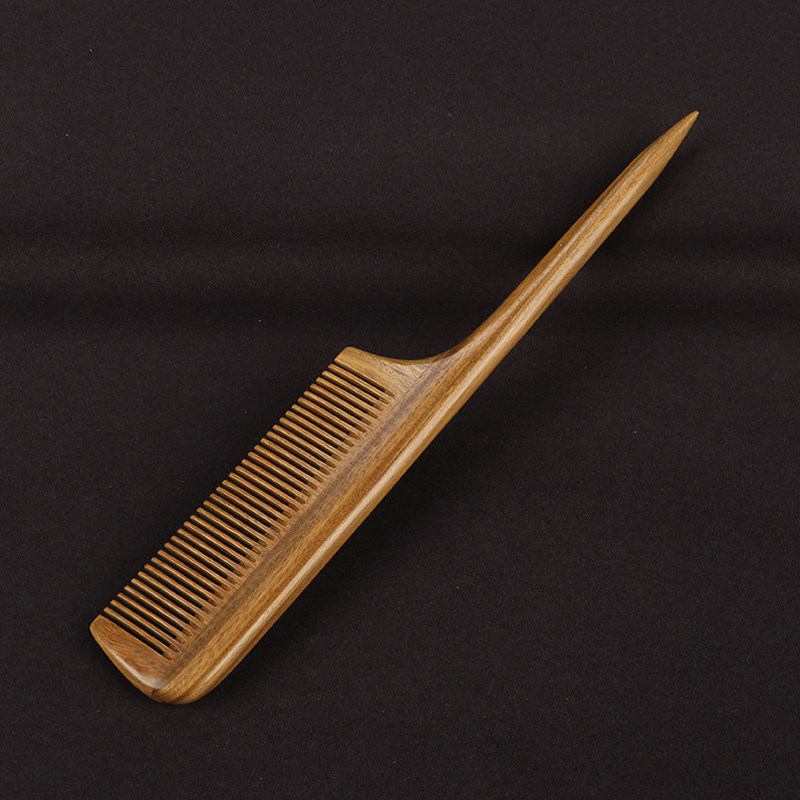 尖尾梳檀香檀木梳子宝宝女孩尖头挑梳分发线儿童长发细齿密梳
