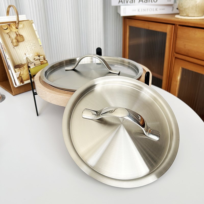 304不锈钢锅盖圆n形加厚奶锅汤锅配盖无气孔全钢盖内嵌下沉盖子