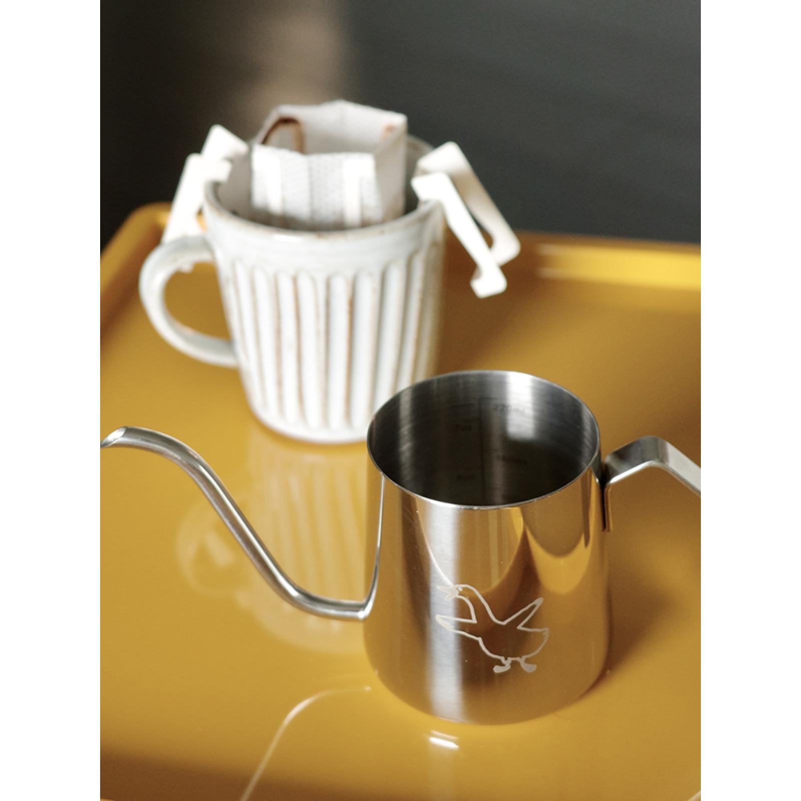 如本|挂耳咖啡幸运鹅手冲壶 迷你不锈钢 细口家用便携式