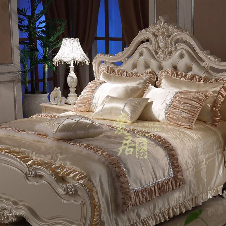 样板房床上用f品套件软装法式奢华女孩房高档样板间欧式床品四件
