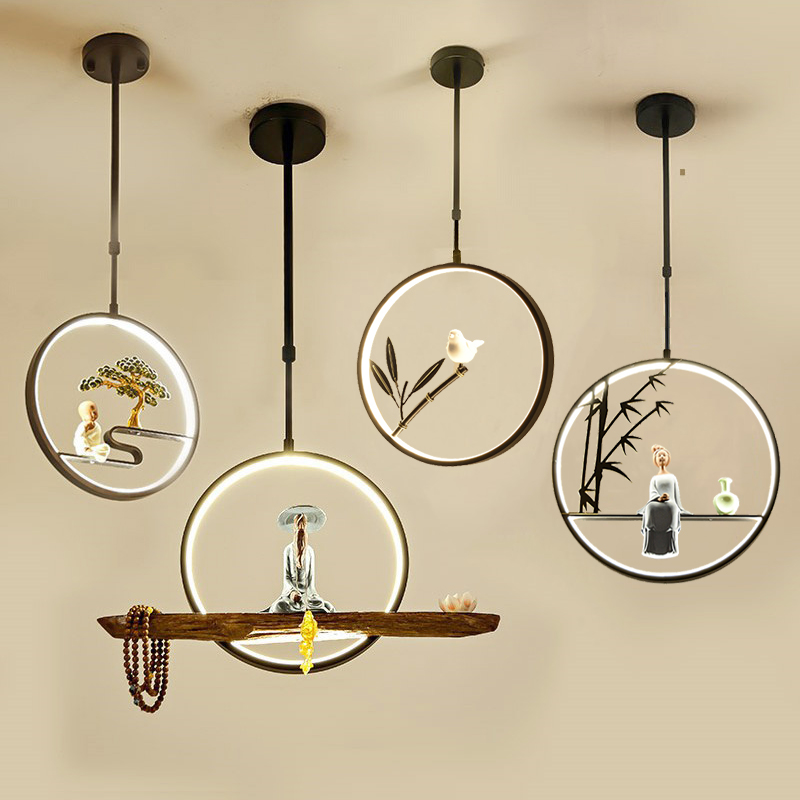 新中式禅意吊灯餐厅吧台书房玄y关过道灯床头茶楼饭店茶窒中国风