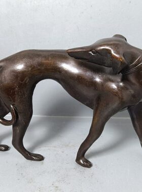 铜狗摆件纯铜哮天犬十二生肖狗旺财狗家居客厅办公室装饰工艺摆件