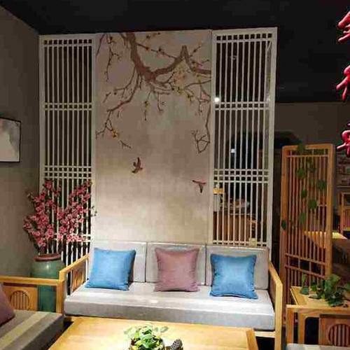 东阳木雕仿古屏风门窗实木花格新中式装修玄关隔断背景墙镂空定制