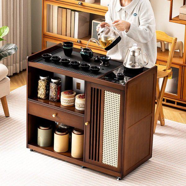 移动茶桌小茶台烧水壶一体家用茶水柜实木茶几茶车阳台煮泡茶桌子,商业/办公家具,茶台/茶桌,淘宝优惠券,粉丝福利购,淘宝优惠卷