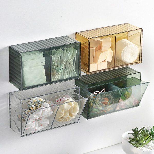 壁挂式塑料棉签收纳盒多功能翻盖防尘卫生巾收纳盒小物件整理盒,收纳整理,壁式收纳盒,淘宝优惠券,粉丝福利购,淘宝优惠卷