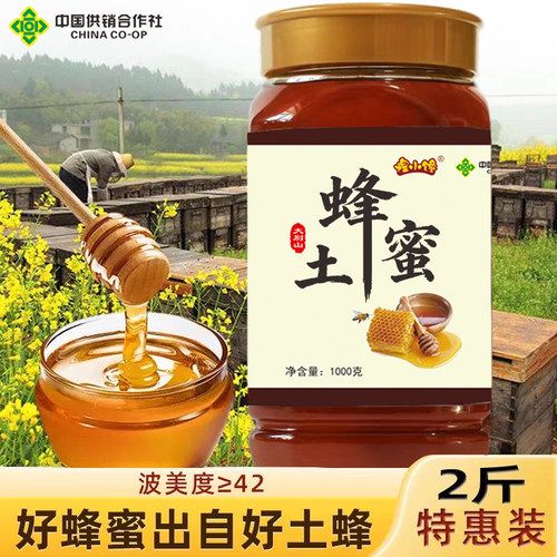大别山纯正深山土蜂蜜山花百花蜜蜂场直供土蜂蜜2斤