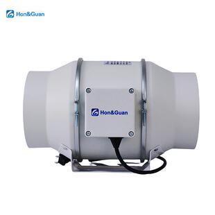 鸿冠圆形管道风机HF-150P厨房艾灸强力抽风机排烟扇6寸商用换气扇