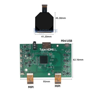 2.1寸LCD显示屏1600X1600全视角IPS模块LPM021M528C适用于VR AR屏