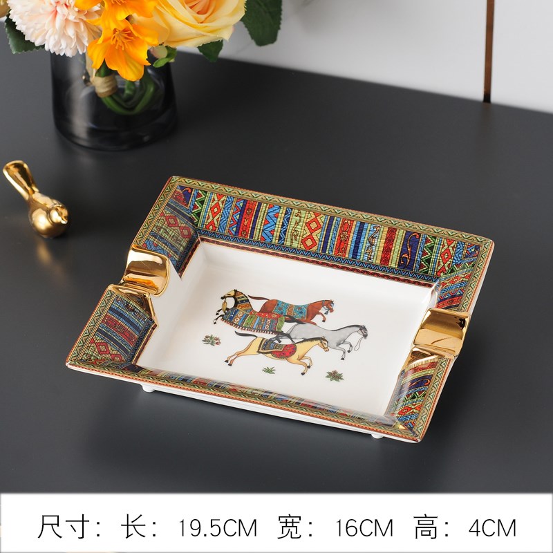 欧式烟灰缸陶瓷家用客厅奢华大号个性KTV雪茄烟缸家用潮流聚