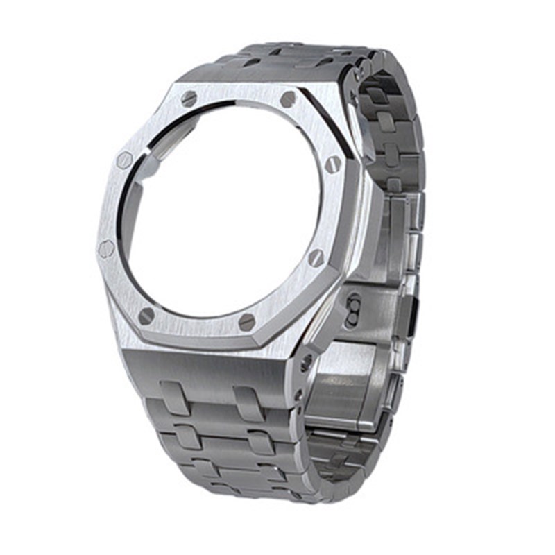 ga2100改装农家橡树离岸型表壳卡西鸥金属配件可替换氟橡胶表带