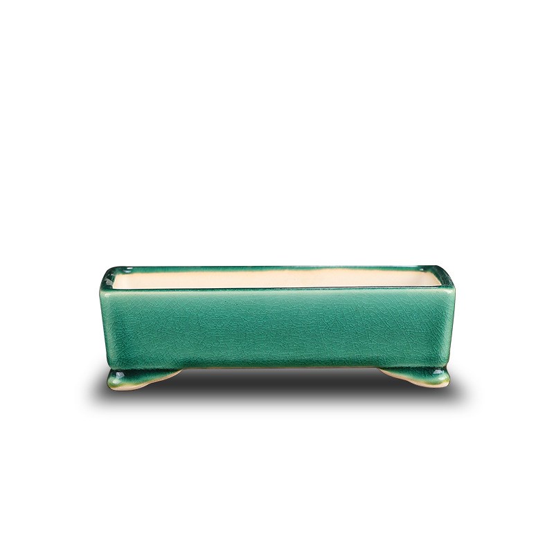 宜兴釉水紫砂花盆简约长方形云脚马槽文竹海棠多肉盆景盆YZ11