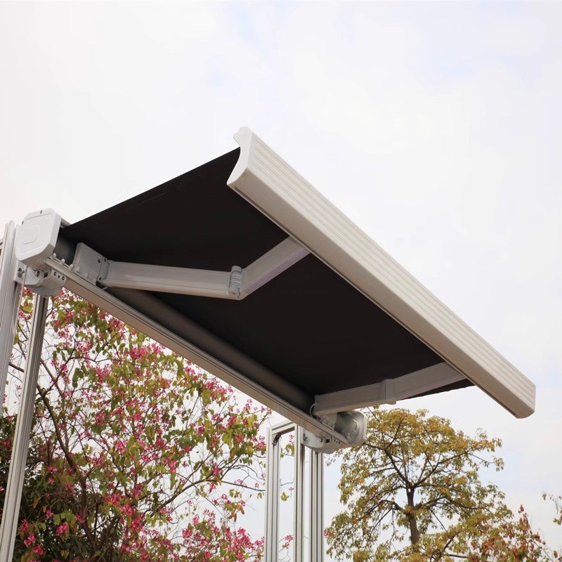 别墅抗大风加粗户外电动全盒遮阳篷雨棚伸缩式雨蓬加厚防雨遮阳棚