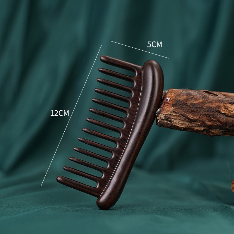 黑檀细齿美发梳头皮经络按摩梳家用女生长发实木
