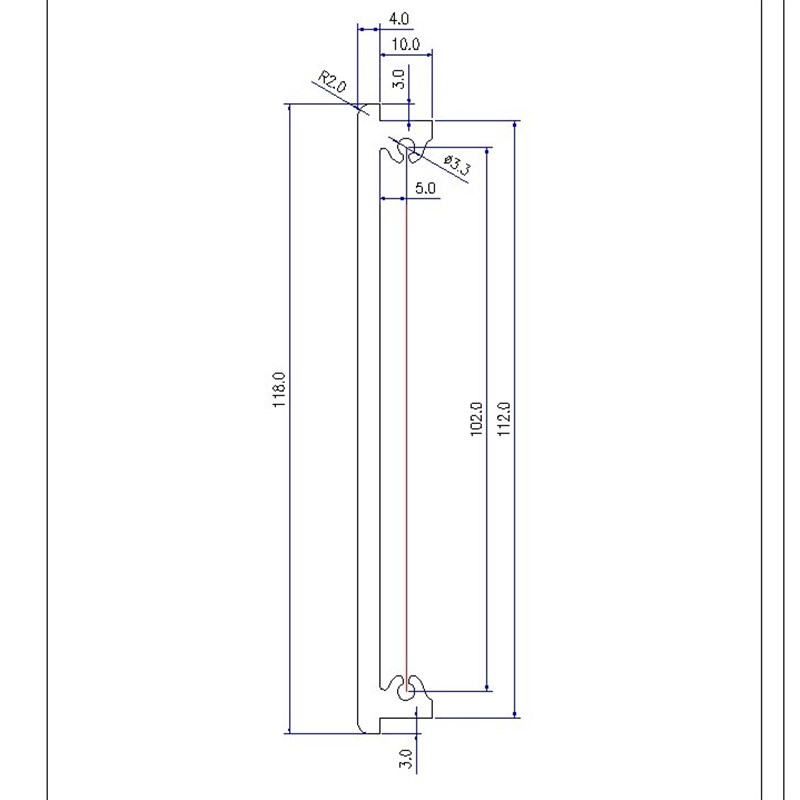 高度118壁厚4mm的全铝合金型材材料适合自己DIY(一米价格)