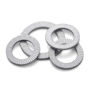 双叠自锁防松垫圈304不锈钢咬合式带齿防滑锁紧楔形垫片DIN25201