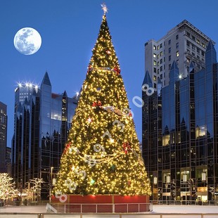 场景布置 大型框架圣c诞树套餐3米4米5米6米8米10米12米商场室外