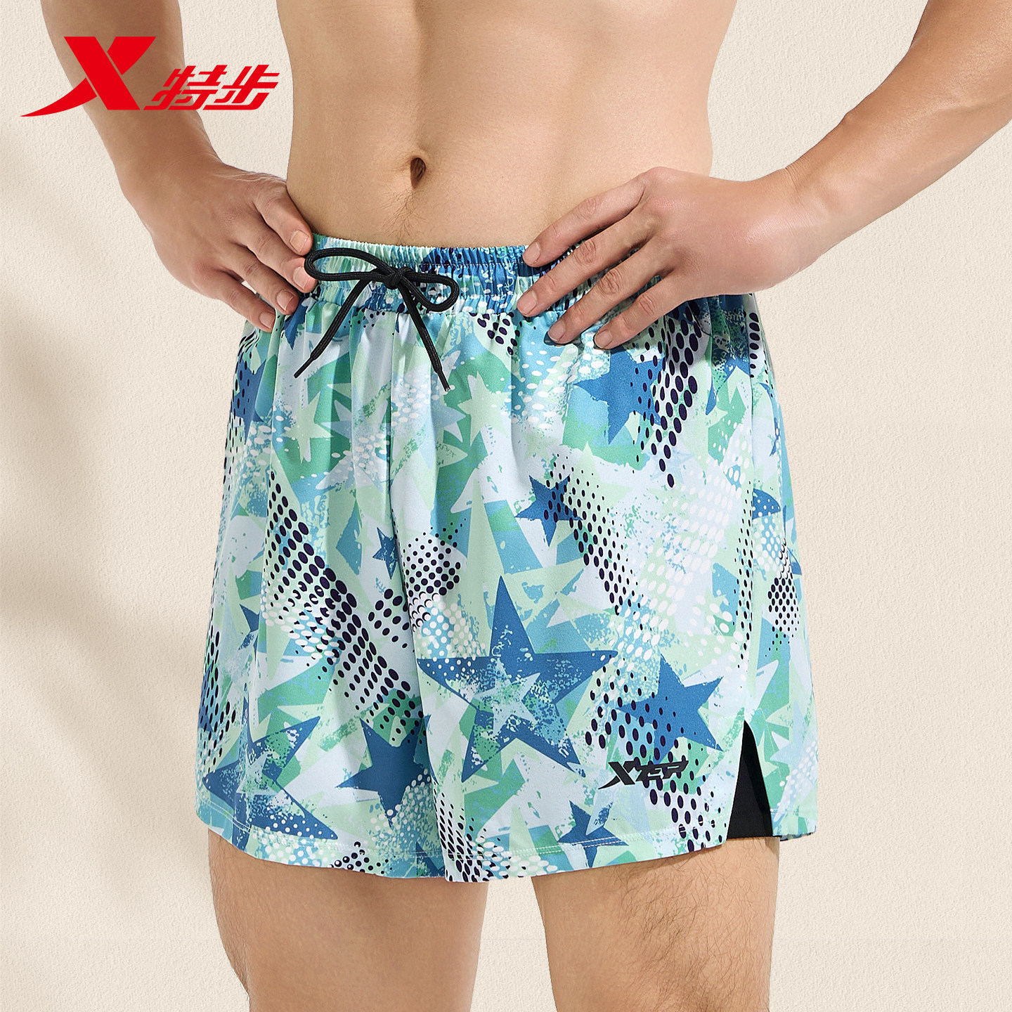 特步泳裤男款2025新款泡温泉沙滩裤成人青少年防尴尬游泳裤套装备