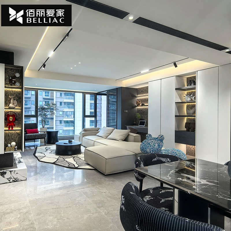 佰丽爱家全屋轻奢客厅空间电视柜餐边柜卧室整体设计
