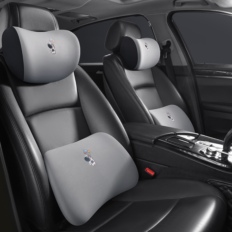 头枕车用靠枕车内座椅记忆棉腰靠垫车载脖枕一对车枕头护颈枕