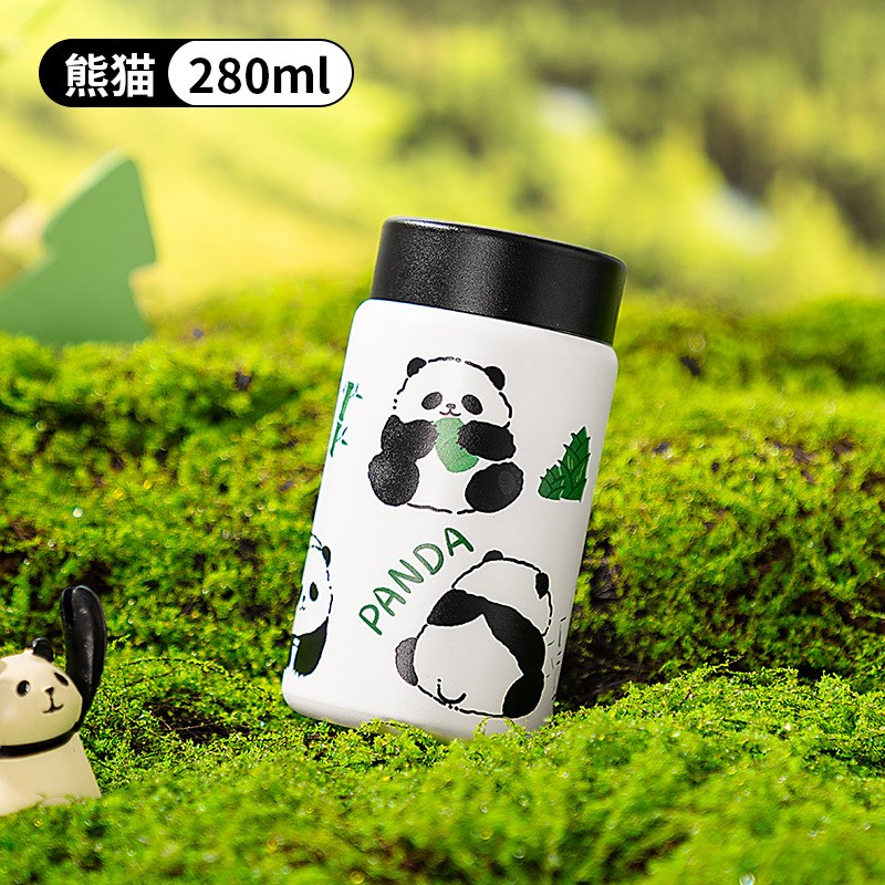 可爱儿童熊猫水杯系列周边纪念品伴手礼316不锈钢V男女便携保温杯