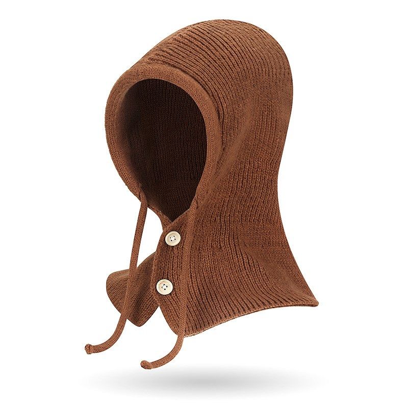 秋冬款韩版女款针织巴拉克拉法帽围F巾一体保暖护耳护颈披肩毛线