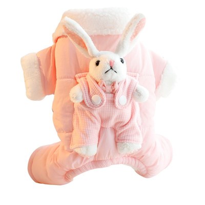 狗狗衣服秋冬装厚款背带H立体兔包肚子护肚四脚小型犬泰迪宠物482