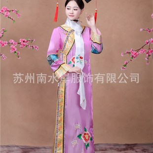 清朝格格服古装满族旗服公主v连体旗袍后宫甄嬛传年会演出服饰