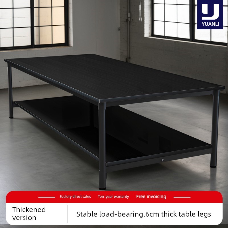 重型工作台黑色大桌子长方形工厂A车间质检流水线操作台打包装配