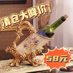 欧式花瓶花插红酒架  家居奢华摆件