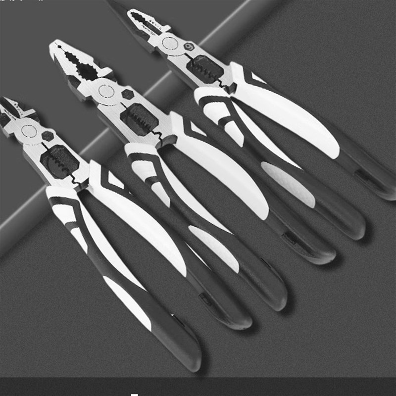 9寸老虎钳多功能电工专业钢线钳剥线钳三件R套组合斜嘴尖嘴钳