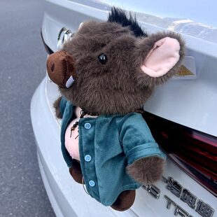 网红猪八戒汽车尾部挂件车外玩偶车载摆件后备箱电动车装饰品公仔