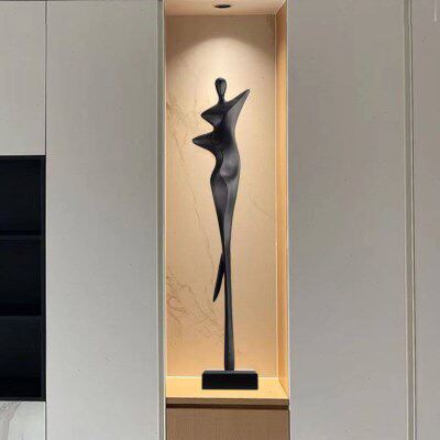 落地玄关人形艺术抽象人物细长大摆件客厅入户轻奢高挡瘦长雕塑品