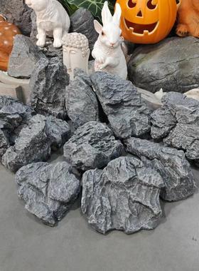 玻璃钢仿真假山石头酒店园林青龙石摆件室内橱窗玄关造景场景布置