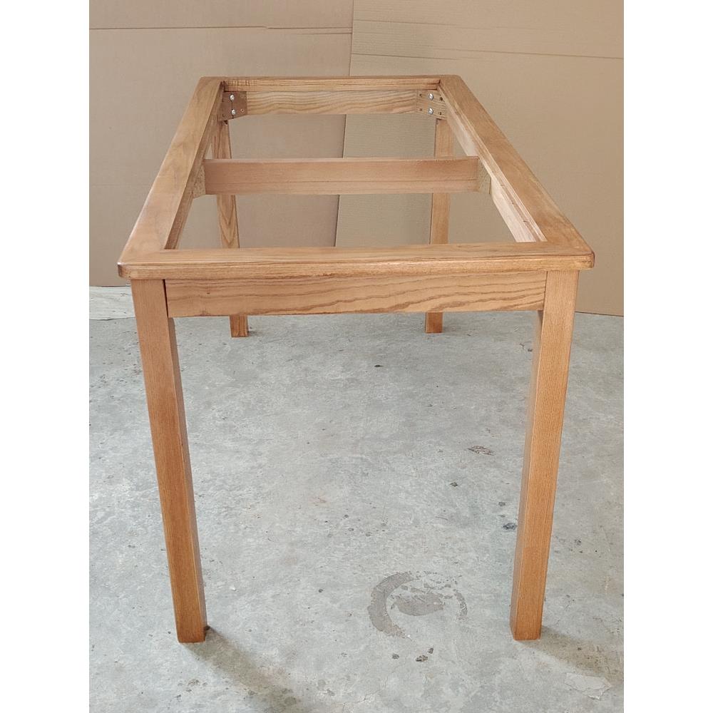 实木白蜡木榉木桌架桌脚支架定制直脚大理石餐桌脚岩板镶嵌入式