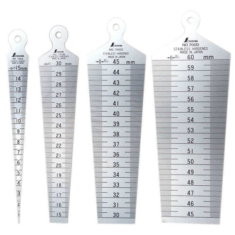 亲和间隙尺不锈钢尺1-60mm企鹅孔尺日本进口间隙尺楔形塞尺锥度尺