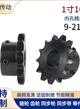 45钢SP80B9-21齿链轮齿轮链条轮成品孔发黑带键槽顶丝非标定做