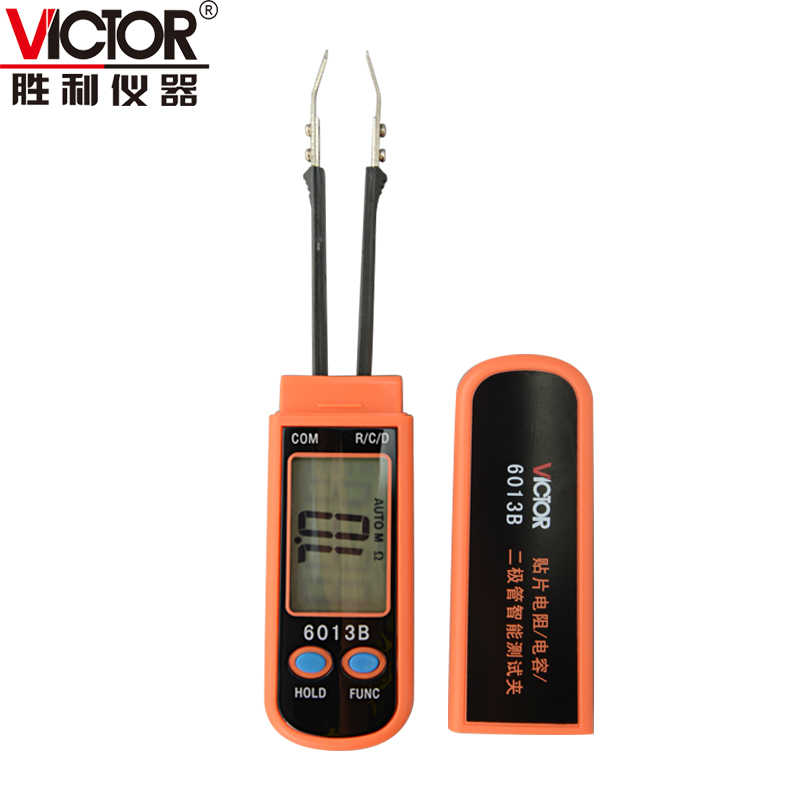 胜利SMD贴片电容电阻测试夹VC6013B高精度手持式数字万用表电容表