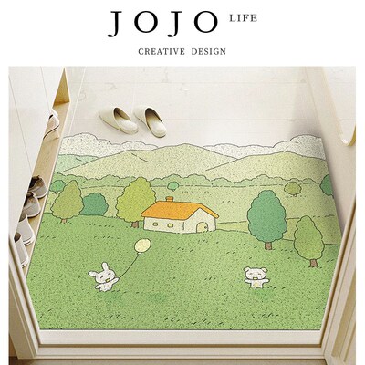JOJOS L. PD.Fir.绿色小清新地垫玄关进门除尘防滑地垫  杉青