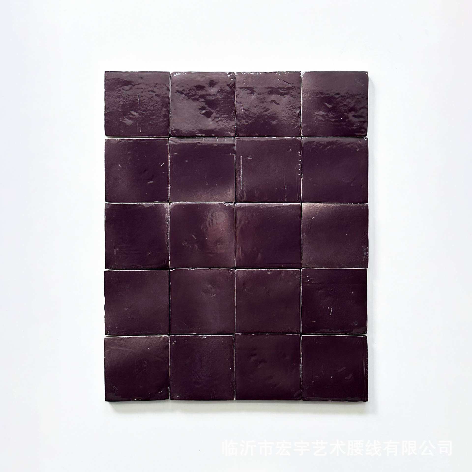 zellige纯手工泥胚 摩洛哥手工砖深紫复古陶土砖卫生间墙砖背景墙