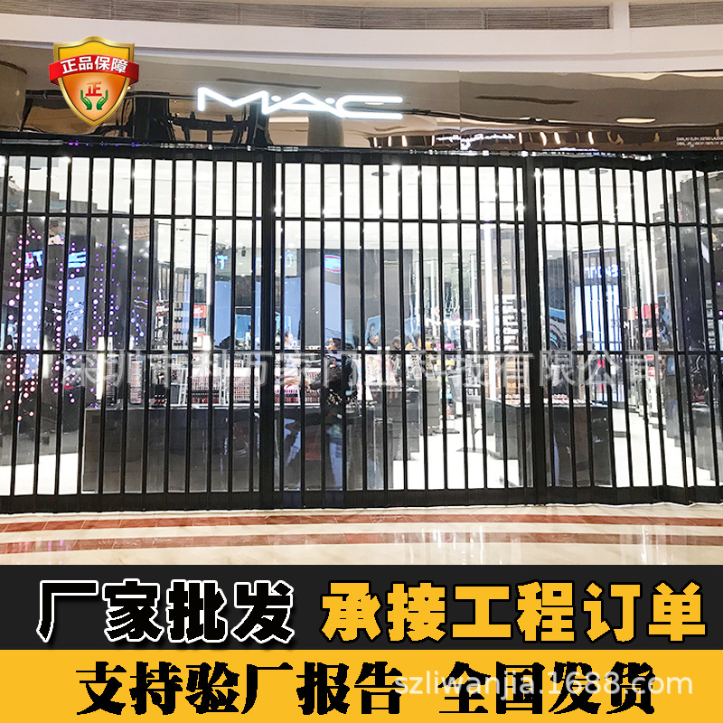 铝合金推拉折叠门无地轨道隐形铝镁现代简约厨房隔断移门水晶折门