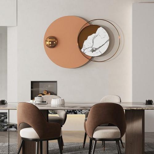 现代轻奢客厅墙面装饰挂件带灯卧室床头铁艺墙饰创意餐厅墙上挂饰