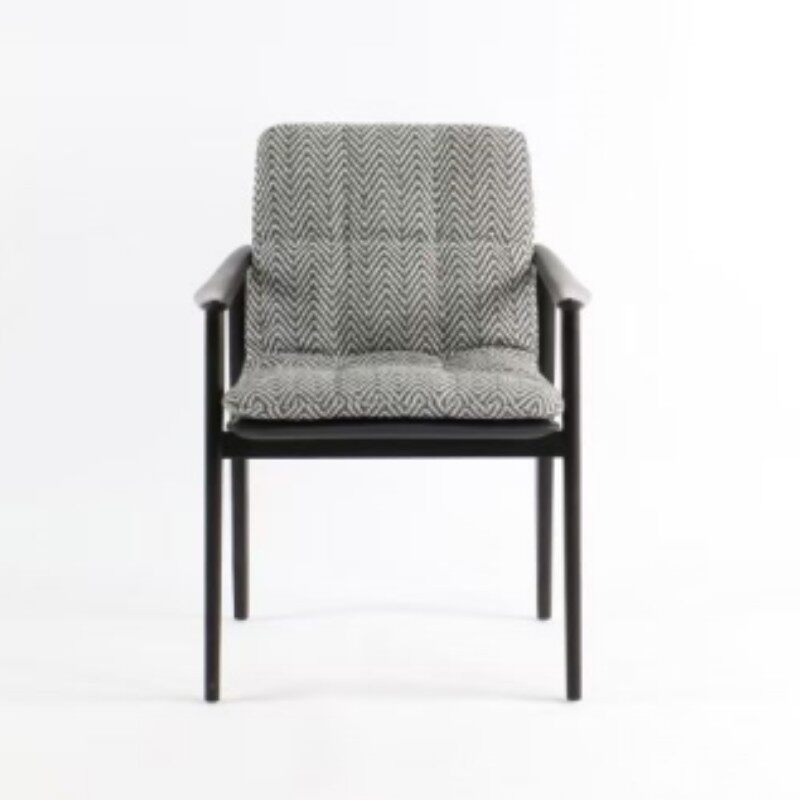 北欧餐椅白腊木靠背现代简约家用商务设计师样板房洽谈会客椅